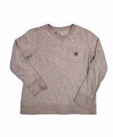 Vintage 90s Carhartt off white light pink minimal 1 pocket sweater size medium